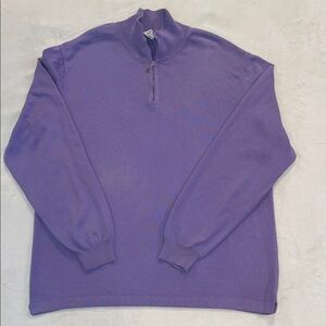 Classic Bachrach Rich Purple Quarter-zip Pullover, Size XL, Made in Italy